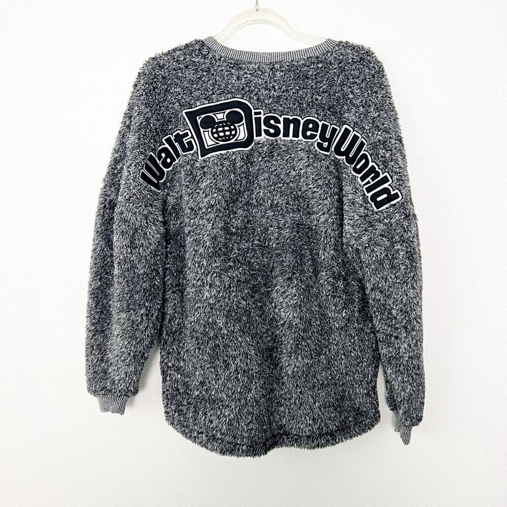 Walt Disney World Womens Small Gray Sherpa Oversized Spirit Jersey Cozy Fuzzy